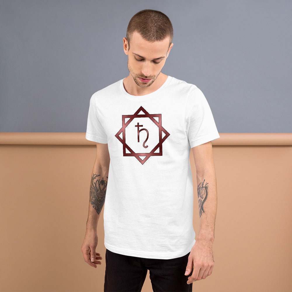 Metallic Zodiac Double-Box - Crimson Saturn - Short-sleeve unisex t-shirt