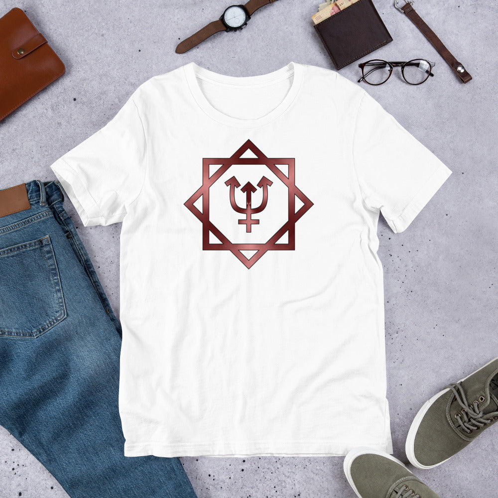 Metallic Zodiac Double-Box - Crimson Neptune - Short-sleeve unisex t-shirt
