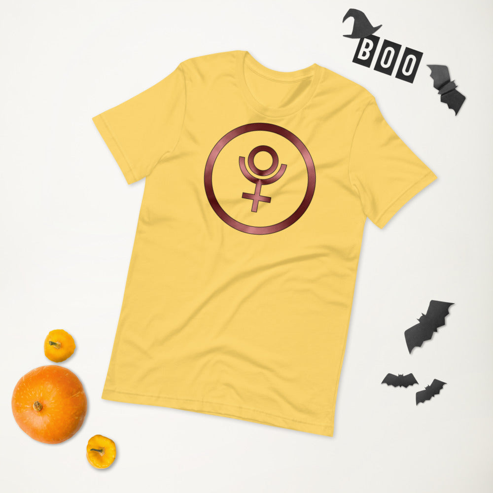 Metallic Zodiac Circle - Crimson Pluto - Short-sleeve unisex t-shirt