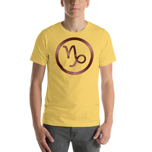 Metallic Zodiac Circle - Crimson Capricorn - Short-sleeve unisex t-shirt