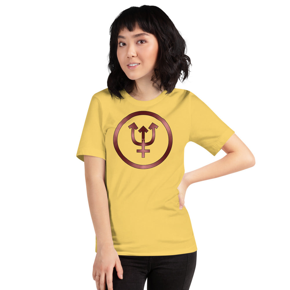 Metallic Zodiac Circle - Crimson Neptune - Short-sleeve unisex t-shirt