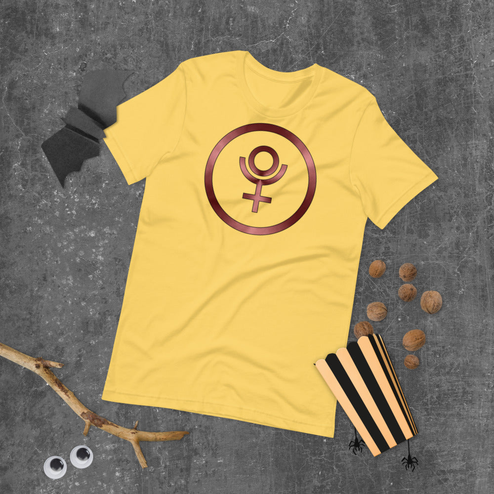 Metallic Zodiac Circle - Crimson Pluto - Short-sleeve unisex t-shirt