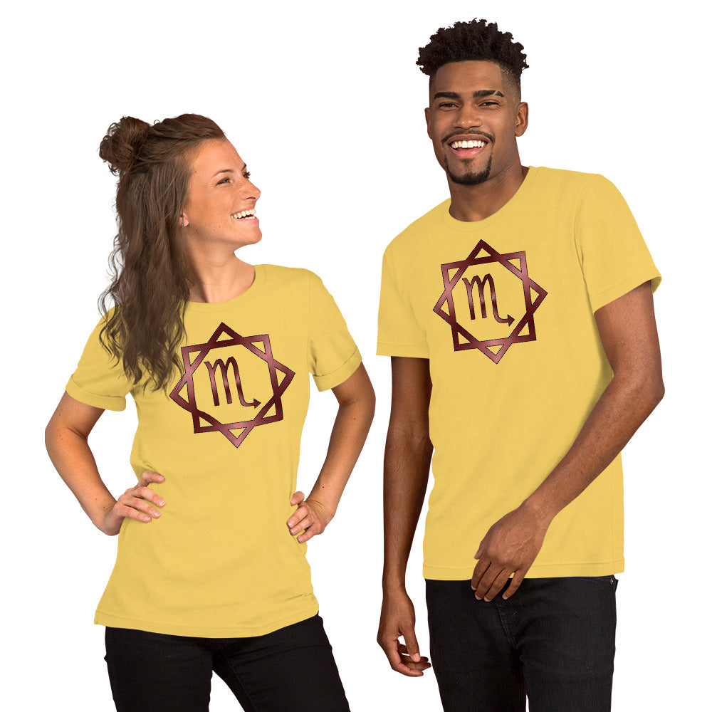 Metallic Zodiac Double-Box - Crimson Scorpio - Short-sleeve unisex t-shirt