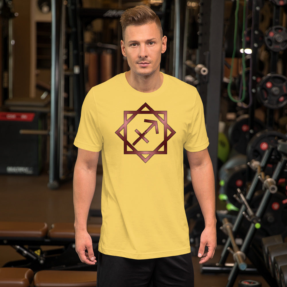 Metallic Zodiac Double-Box - Crimson Sagittarius - Short-sleeve unisex t-shirt