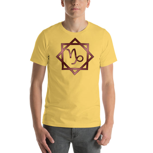 Metallic Zodiac Double-Box - Crimson Capricorn - Short-sleeve unisex t-shirt