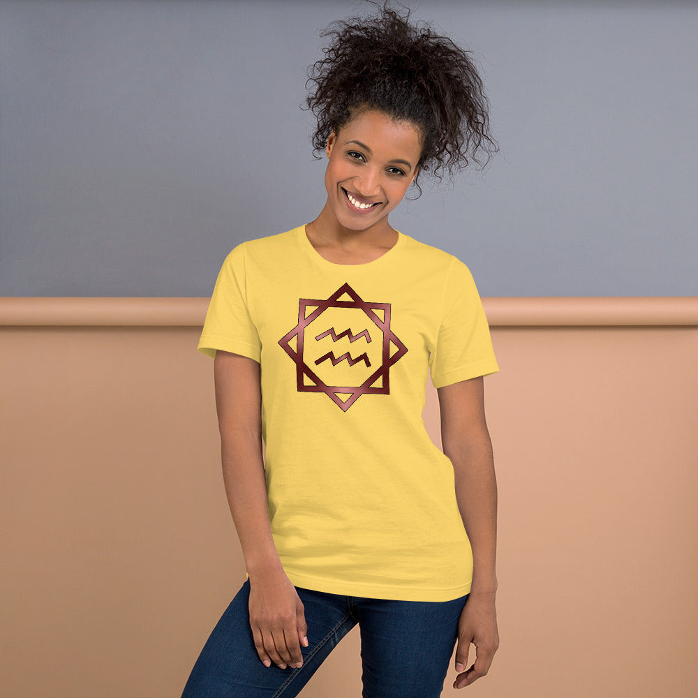 Metallic Zodiac Double-Box - Crimson Aquarius - Short-sleeve unisex t-shirt