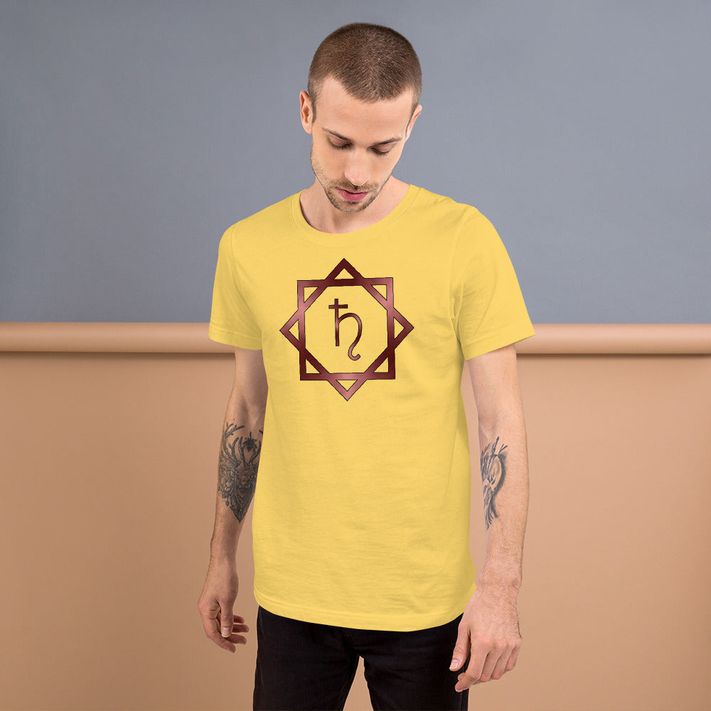 Metallic Zodiac Double-Box - Crimson Saturn - Short-sleeve unisex t-shirt