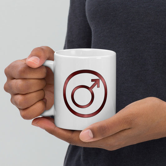 Metallic Zodiac Circle - Crimson Mars - White glossy mug
