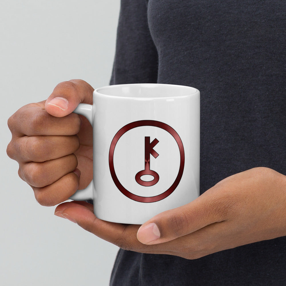 Metallic Zodiac Circle - Crimson Chiron - White glossy mug