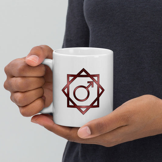 Metallic Zodiac Double-Box - Crimson Mars - White glossy mug