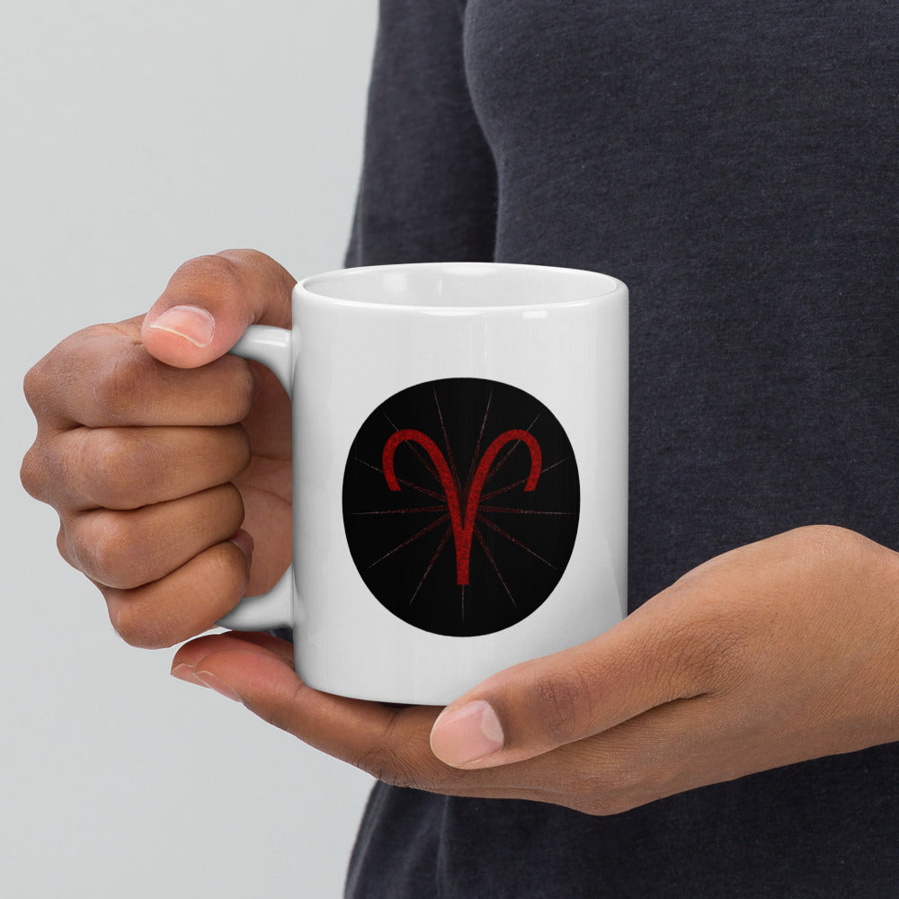 Dark Tredecim - Circle - Aries - White glossy mug