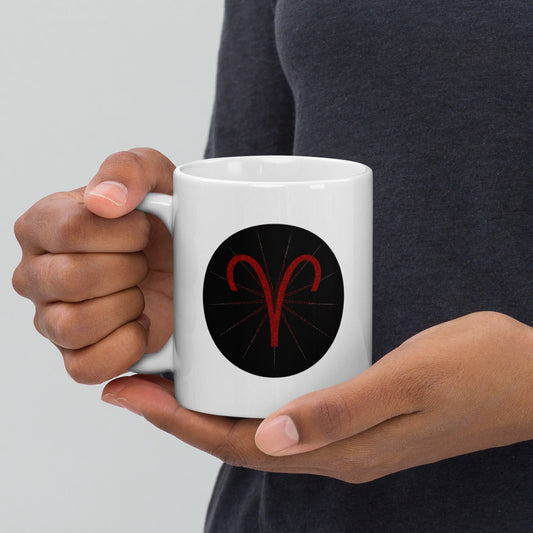 Dark Tredecim - Circle - Aries - White glossy mug