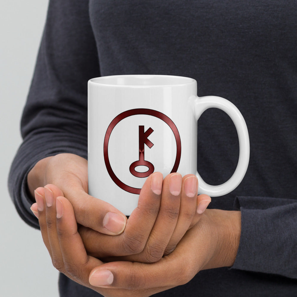 Metallic Zodiac Circle - Crimson Chiron - White glossy mug