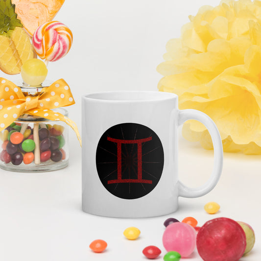 Dark Tredecim - Circle - Gemini - White glossy mug