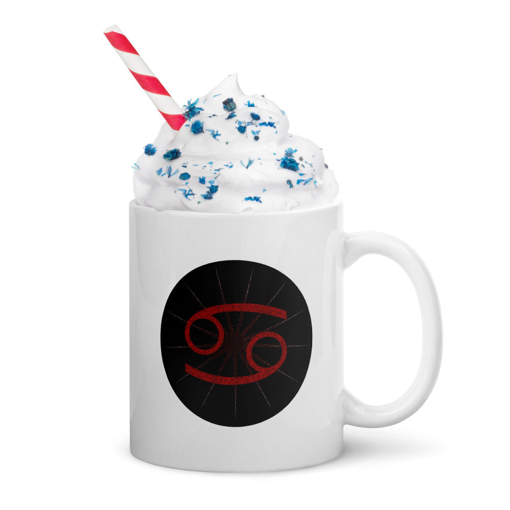 Dark Tredecim - Circle - Cancer - White glossy mug