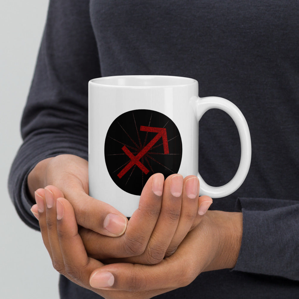 Dark Tredecim - Circle - Sagittarius - White glossy mug