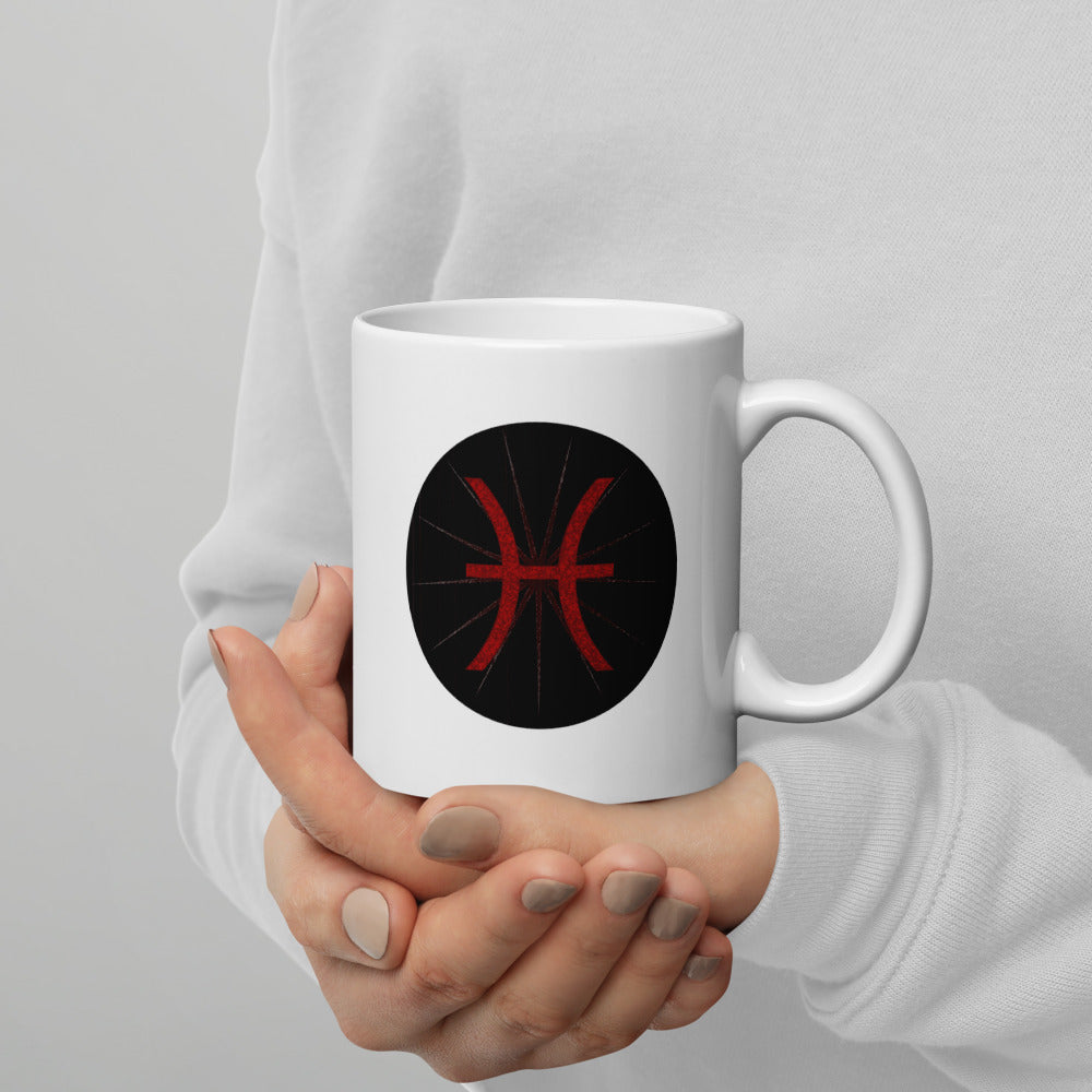 Dark Tredecim - Circle - Pisces - White glossy mug