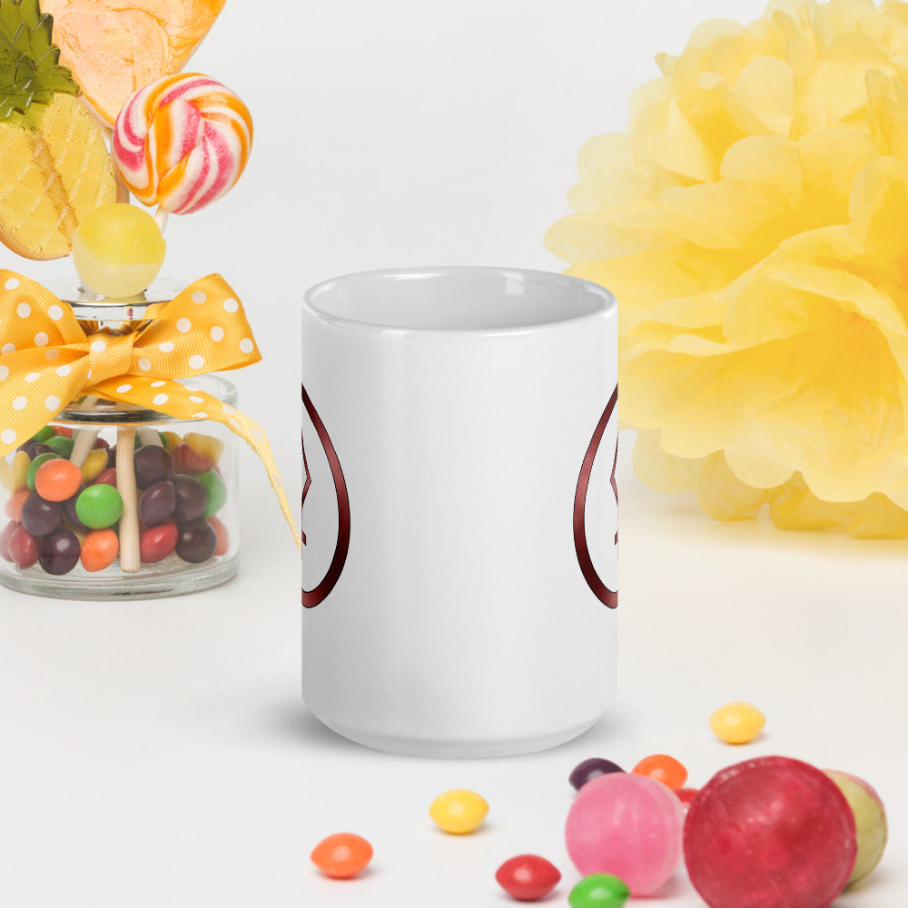Metallic Zodiac Circle - Crimson Pallas - White glossy mug
