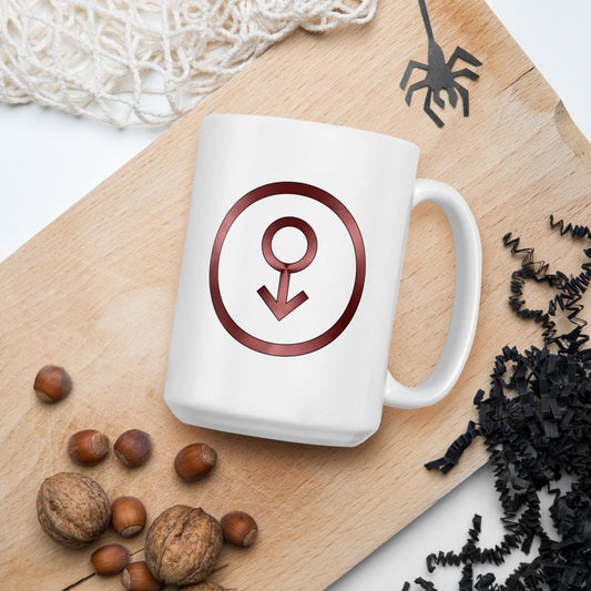 Metallic Zodiac Circle - Crimson Eris - White glossy mug