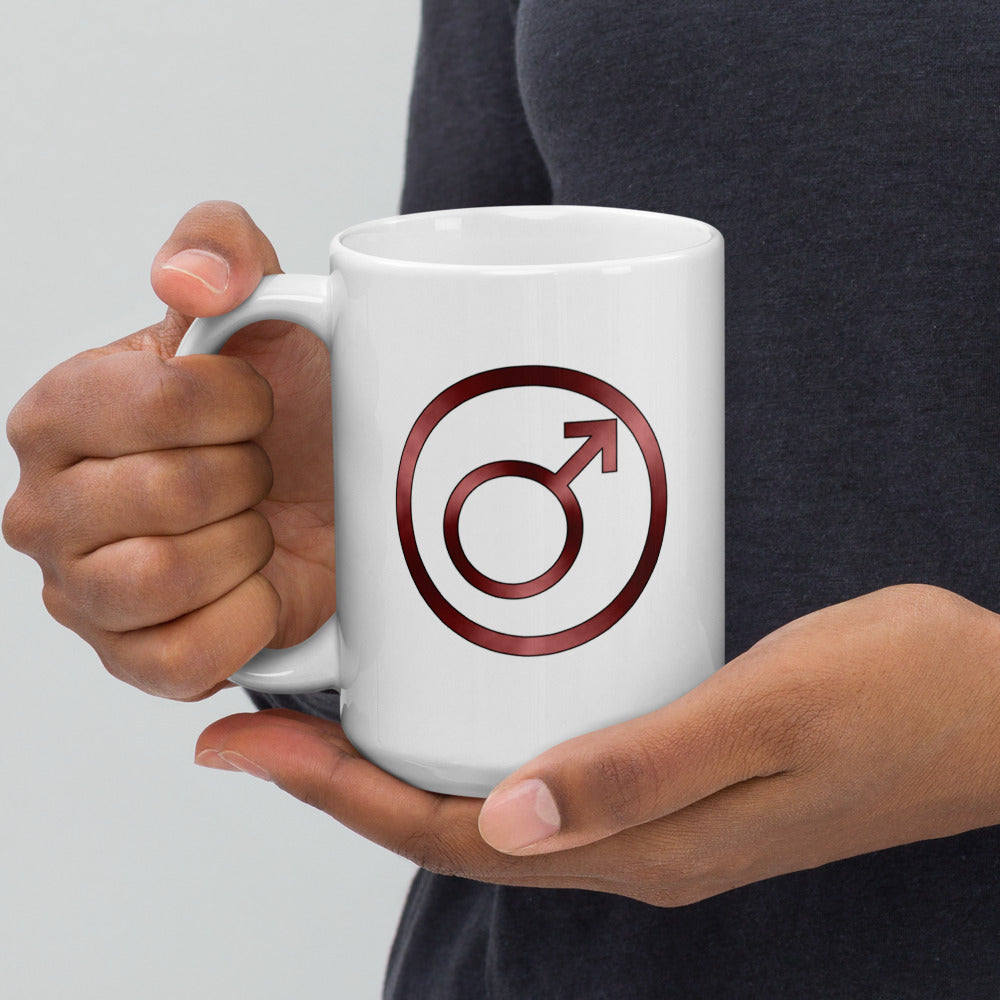 Metallic Zodiac Circle - Crimson Mars - White glossy mug