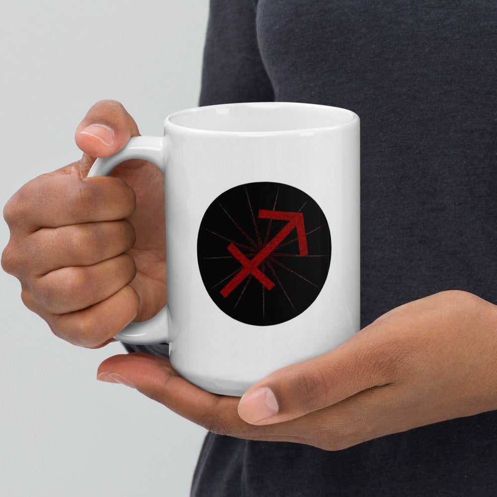 Dark Tredecim - Circle - Sagittarius - White glossy mug
