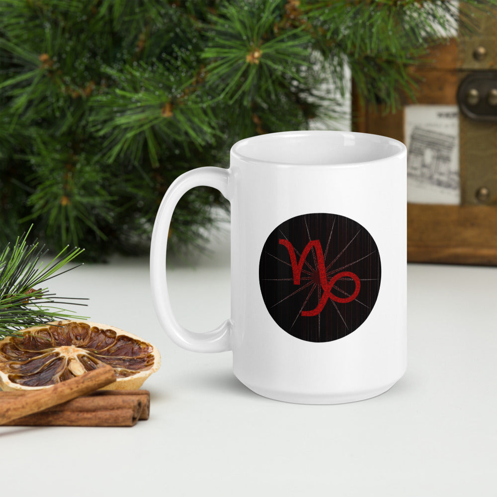 Dark Tredecim - Circle - Capricorn - White glossy mug