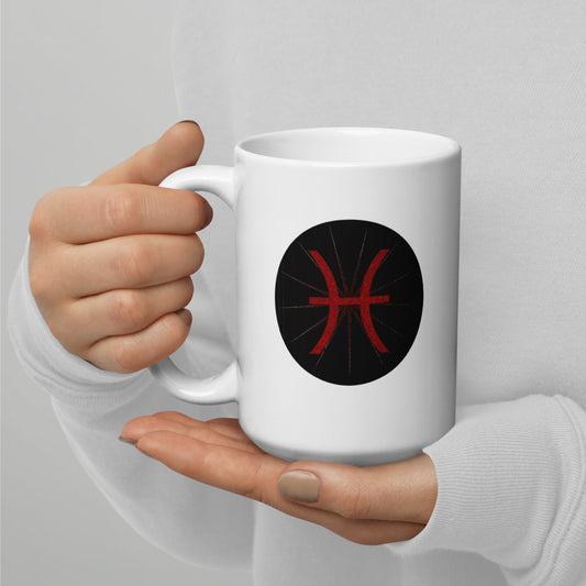 Dark Tredecim - Circle - Pisces - White glossy mug