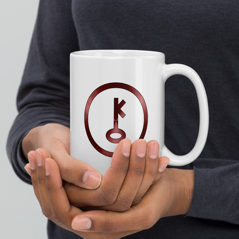 Metallic Zodiac Circle - Crimson Chiron - White glossy mug