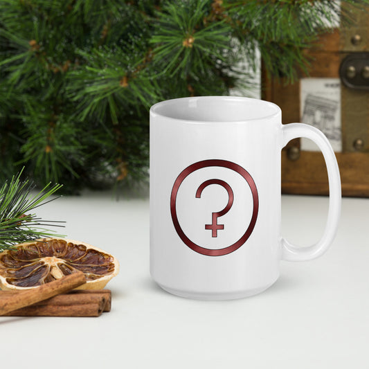 Metallic Zodiac Circle - Crimson Ceres - White glossy mug