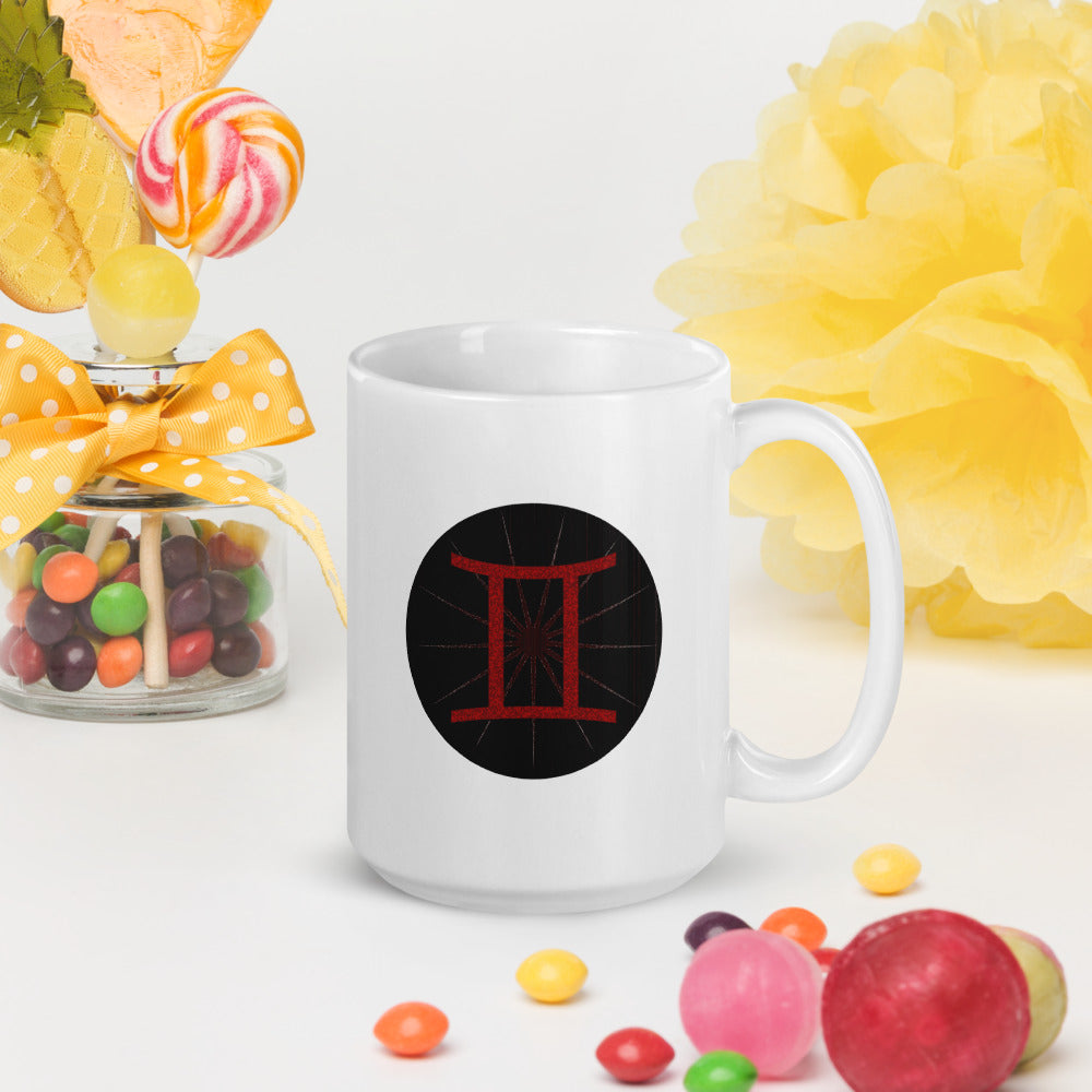 Dark Tredecim - Circle - Gemini - White glossy mug