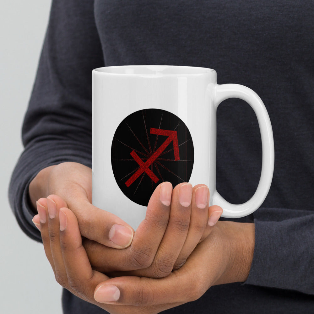 Dark Tredecim - Circle - Sagittarius - White glossy mug