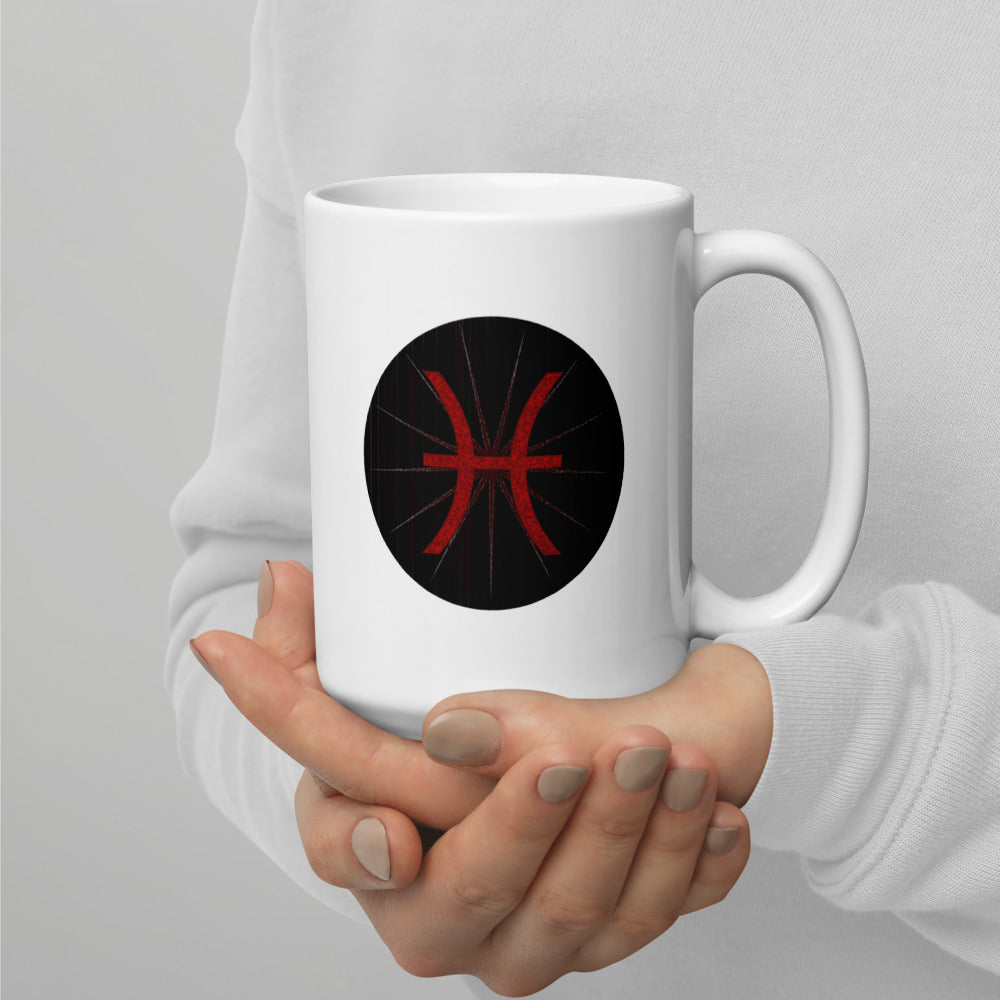 Dark Tredecim - Circle - Pisces - White glossy mug