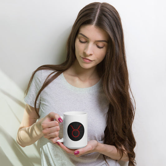 Dark Tredecim - Circle - Taurus - White glossy mug