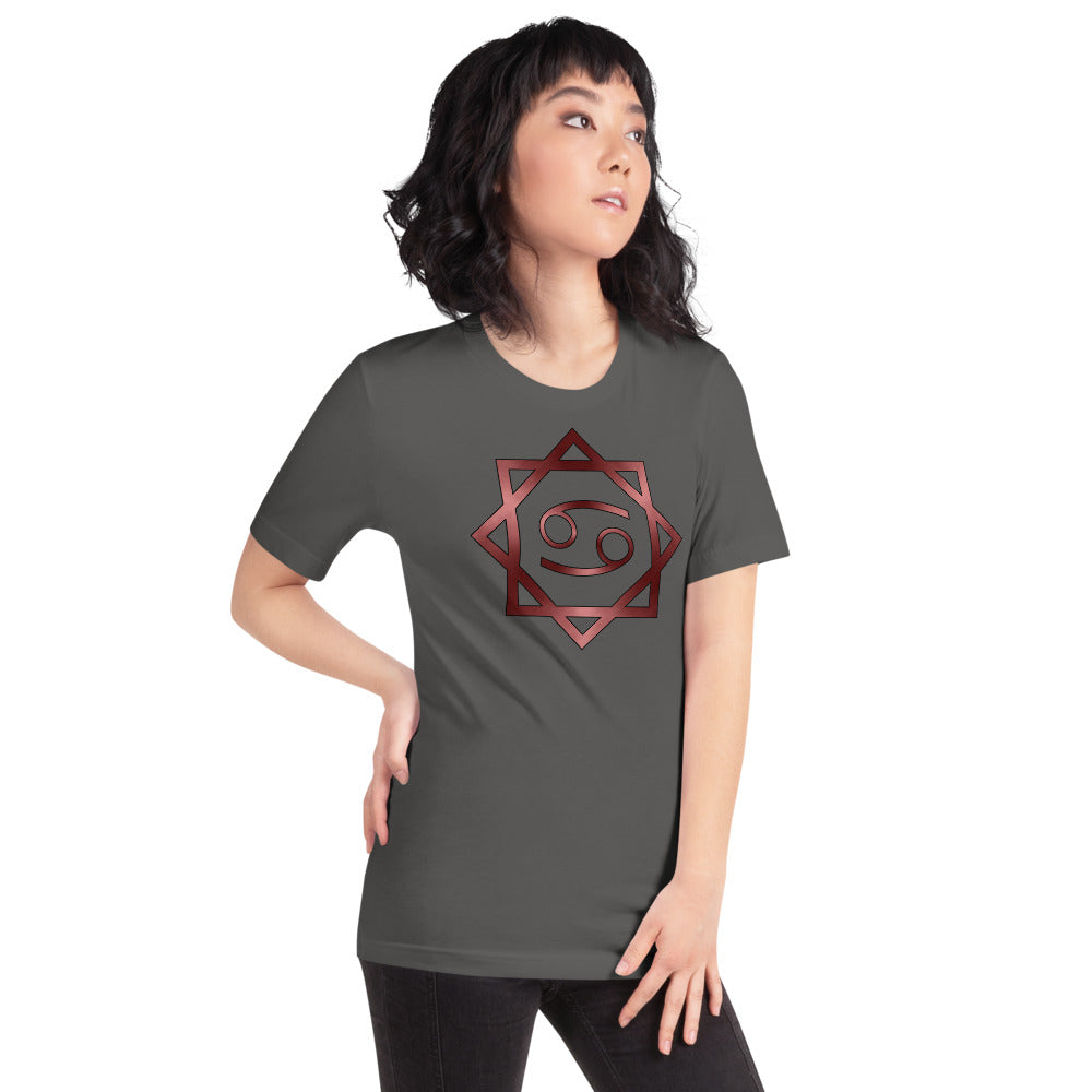 Metallic Zodiac Double-Box - Crimson Cancer - Short-sleeve unisex t-shirt