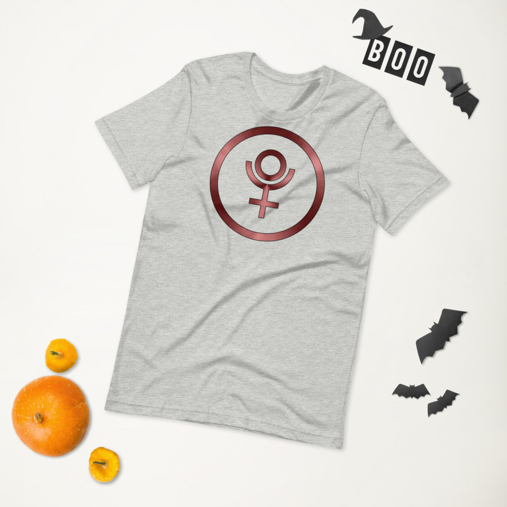 Metallic Zodiac Circle - Crimson Pluto - Short-sleeve unisex t-shirt