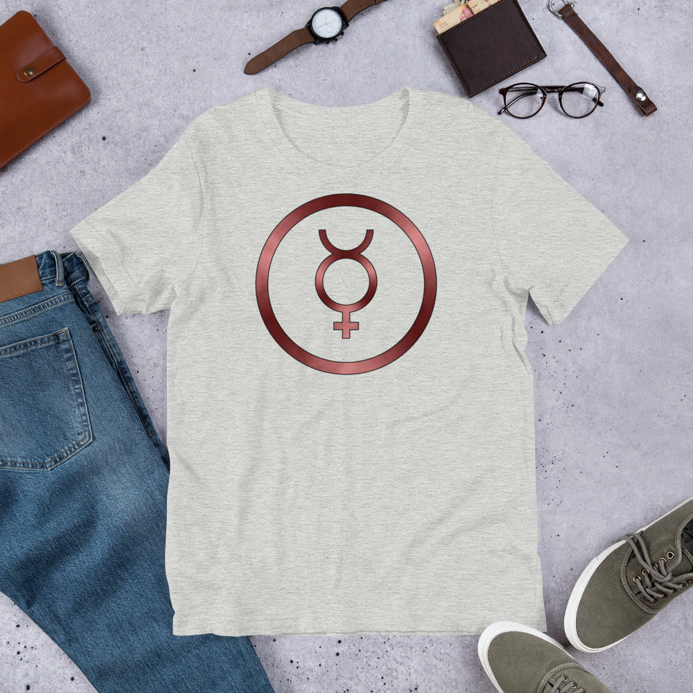 Metallic Zodiac Circle - Crimson Mercury - Short-sleeve unisex t-shirt