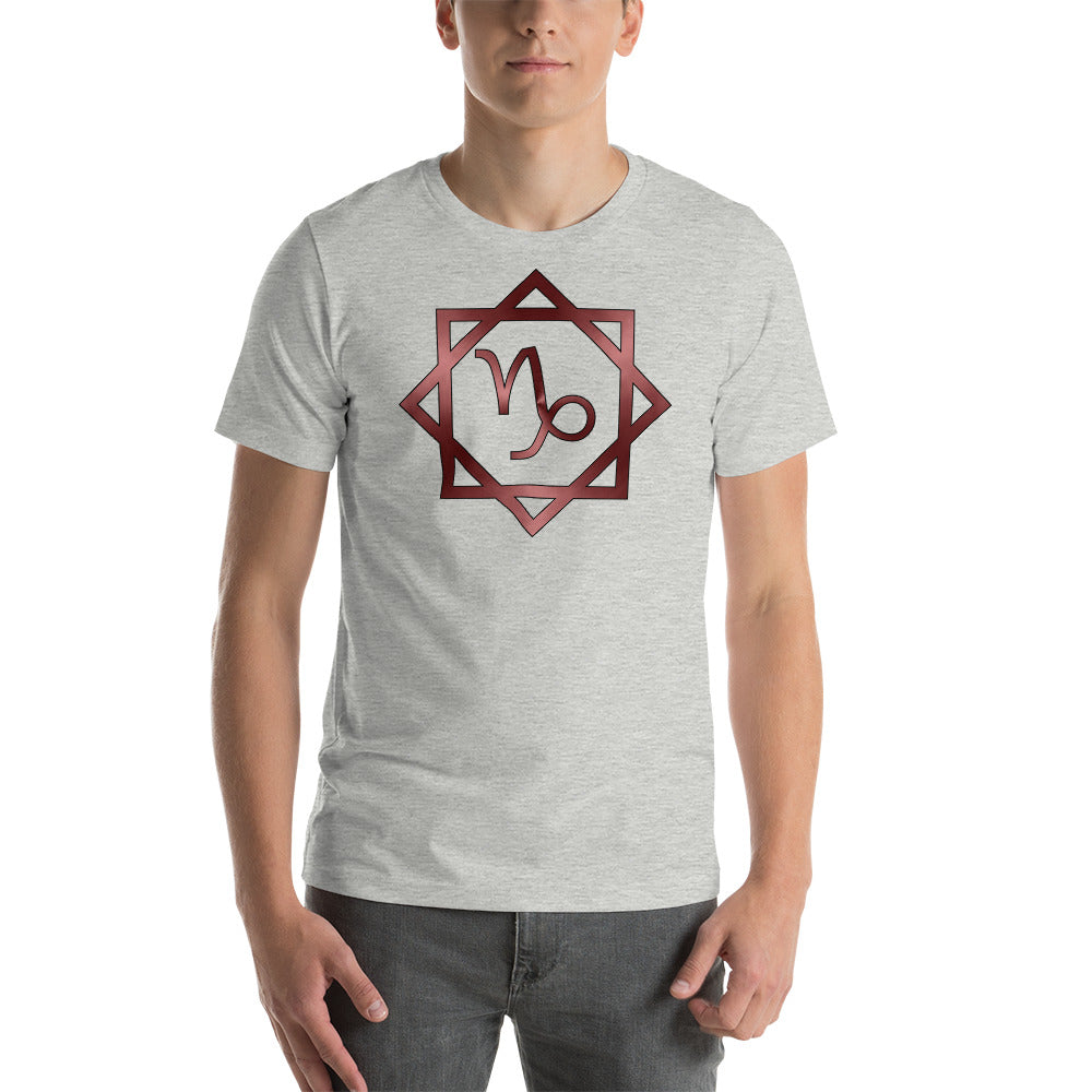 Metallic Zodiac Double-Box - Crimson Capricorn - Short-sleeve unisex t-shirt