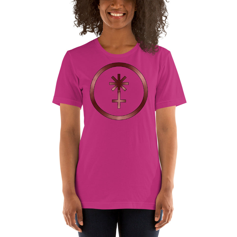 Metallic Zodiac Circle - Crimson Juno - Short-sleeve unisex t-shirt