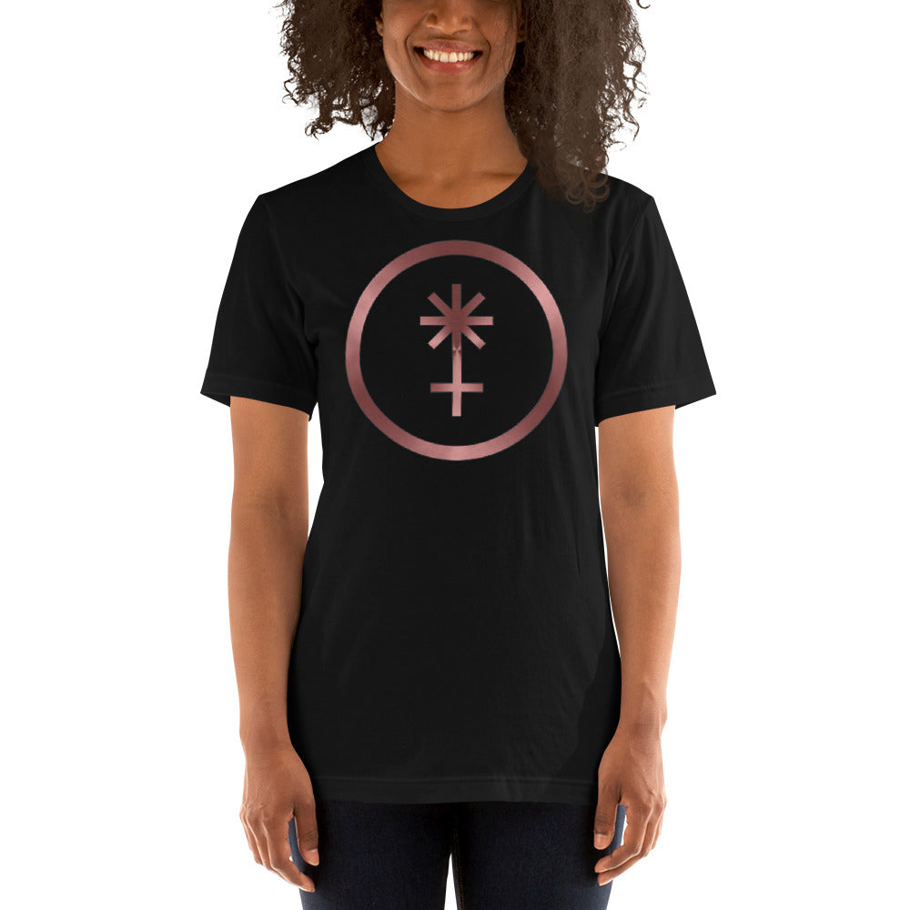 Metallic Zodiac Circle - Crimson Juno - Short-sleeve unisex t-shirt