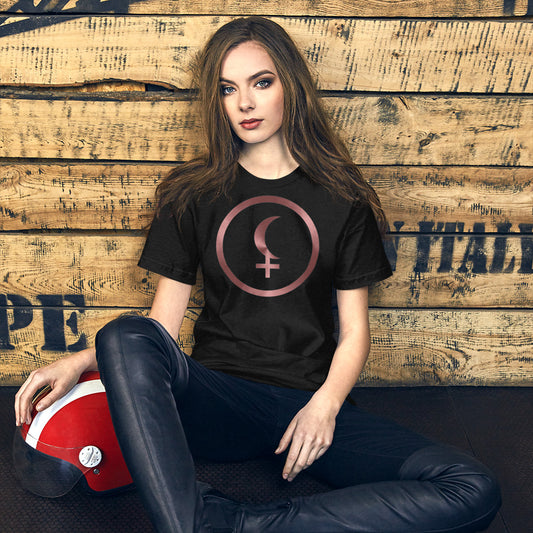 Metallic Zodiac Circle - Crimson Black Moon Lilith - Short-sleeve unisex t-shirt