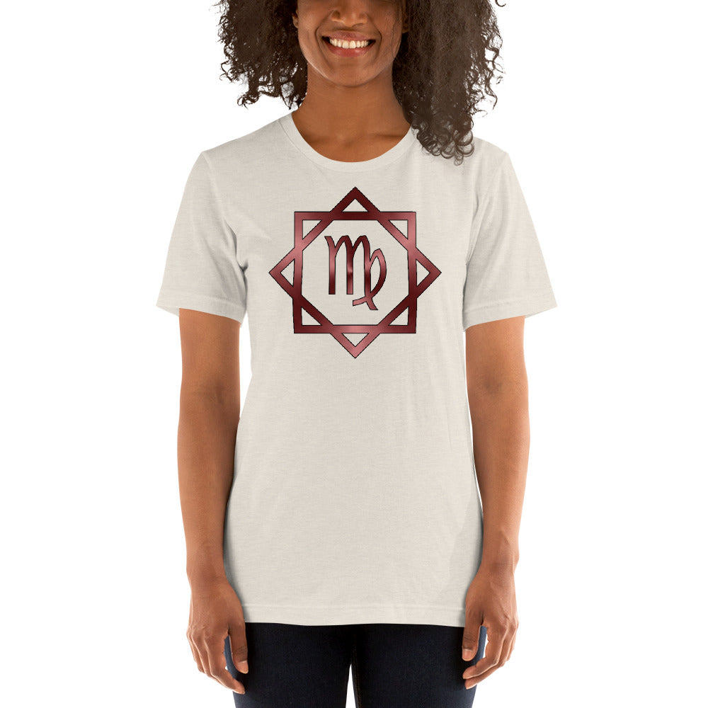 Metallic Zodiac Double-Box - Crimson Virgo - Short-sleeve unisex t-shirt