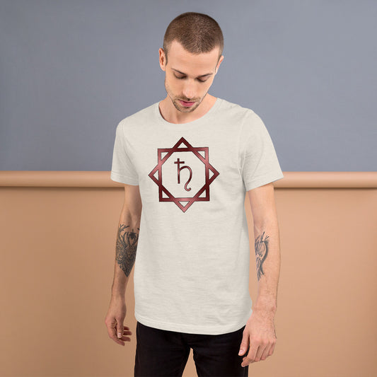 Metallic Zodiac Double-Box - Crimson Saturn - Short-sleeve unisex t-shirt