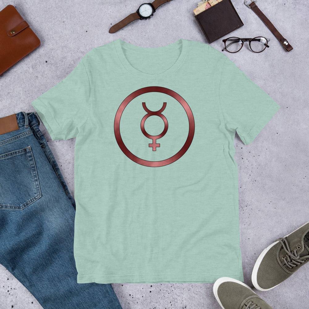 Metallic Zodiac Circle - Crimson Mercury - Short-sleeve unisex t-shirt