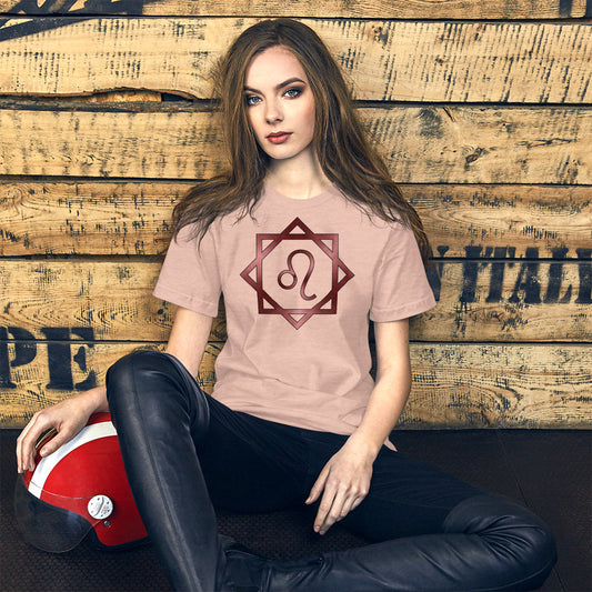 Metallic Zodiac Double-Box - Crimson Leo - Short-sleeve unisex t-shirt