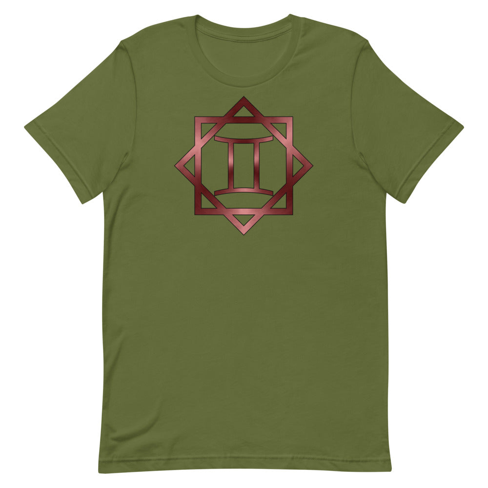 Metallic Zodiac Double-Box - Crimson Gemini - Short-sleeve unisex t-shirt