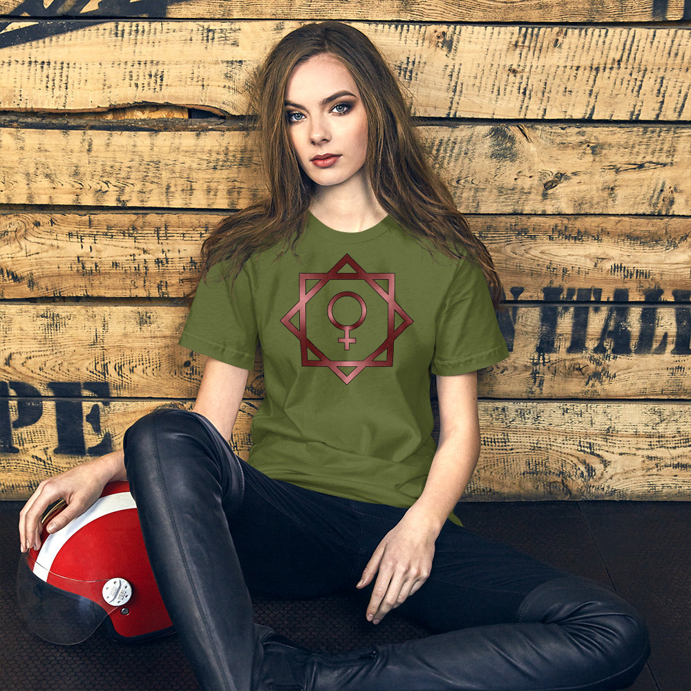Metallic Zodiac Double-Box - Crimson Venus - Short-sleeve unisex t-shirt