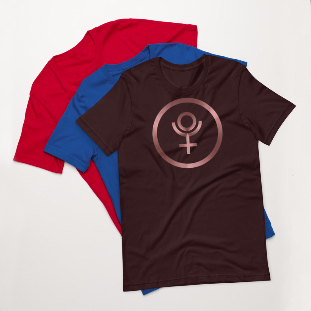 Metallic Zodiac Circle - Crimson Pluto - Short-sleeve unisex t-shirt