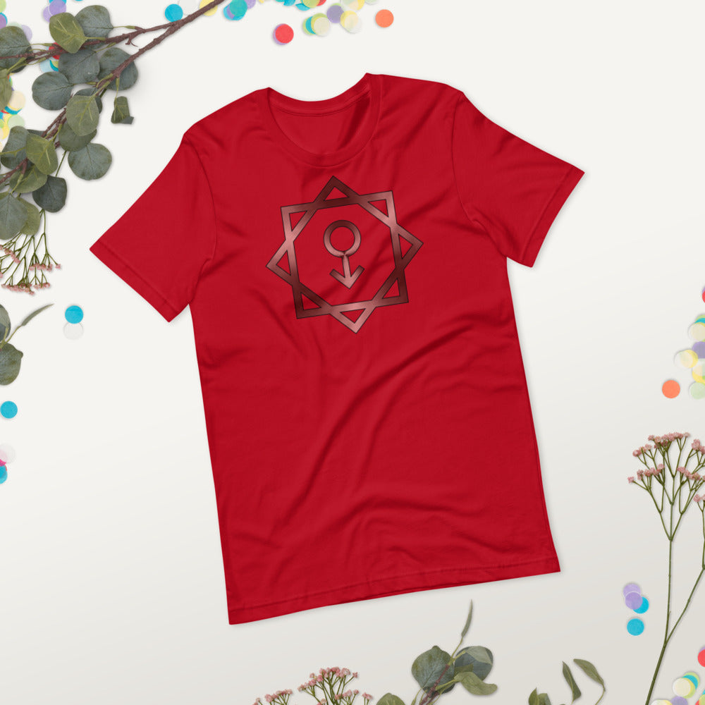 Metallic Zodiac Double-Box - Crimson Eris - Short-sleeve unisex t-shirt