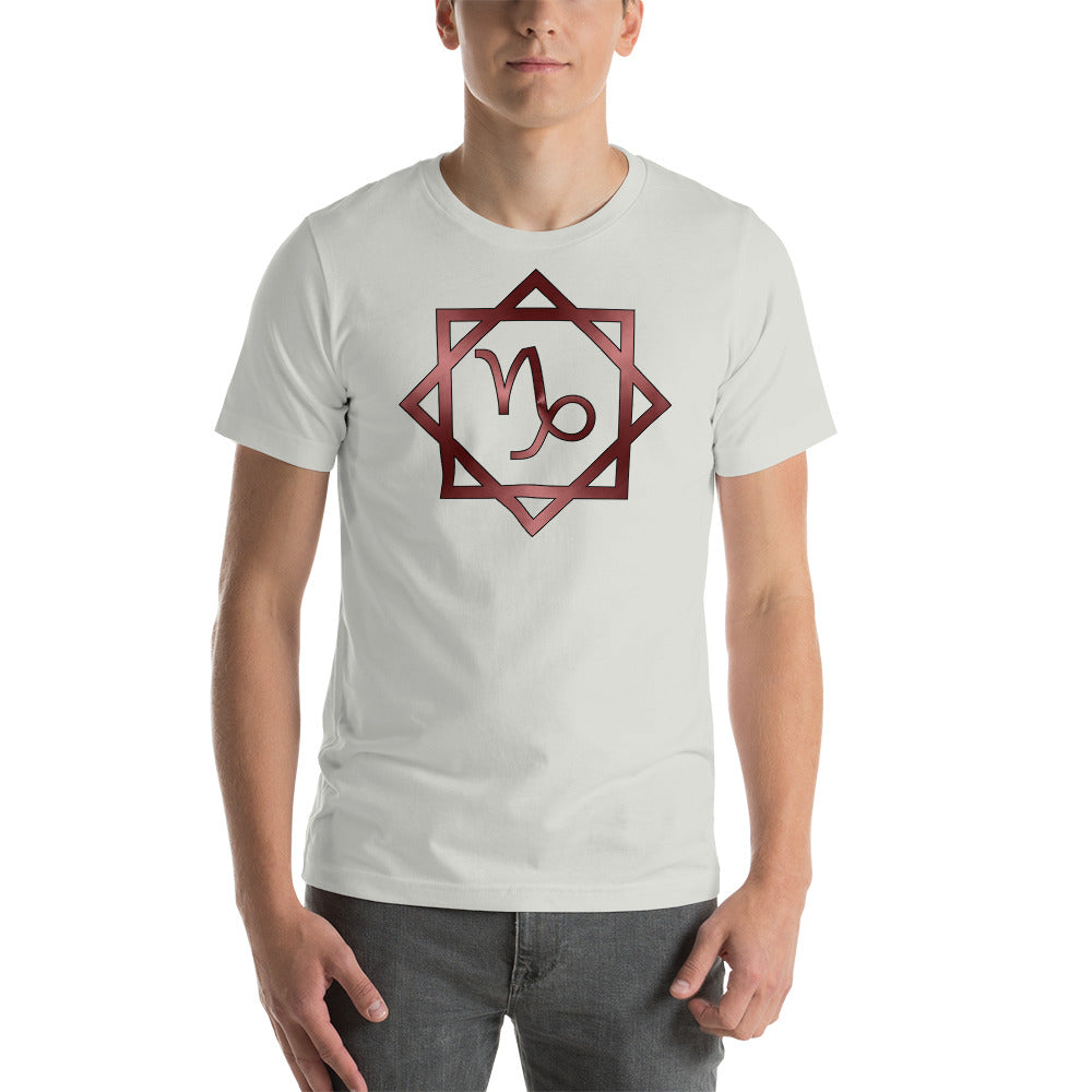 Metallic Zodiac Double-Box - Crimson Capricorn - Short-sleeve unisex t-shirt