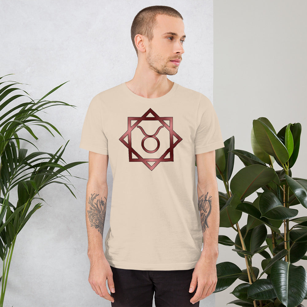 Metallic Zodiac Double-Box - Crimson Taurus - Short-sleeve unisex t-shirt